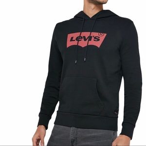 Levi's Black Hoodie with Red Logo